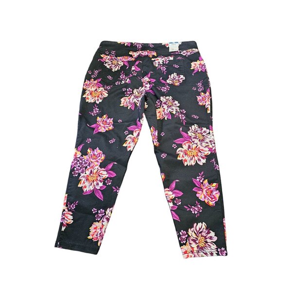 NWT Terra & Sky Women's Black Floral Skinny Mid Rise Pants Leggings size 2X - Picture 11 of 13